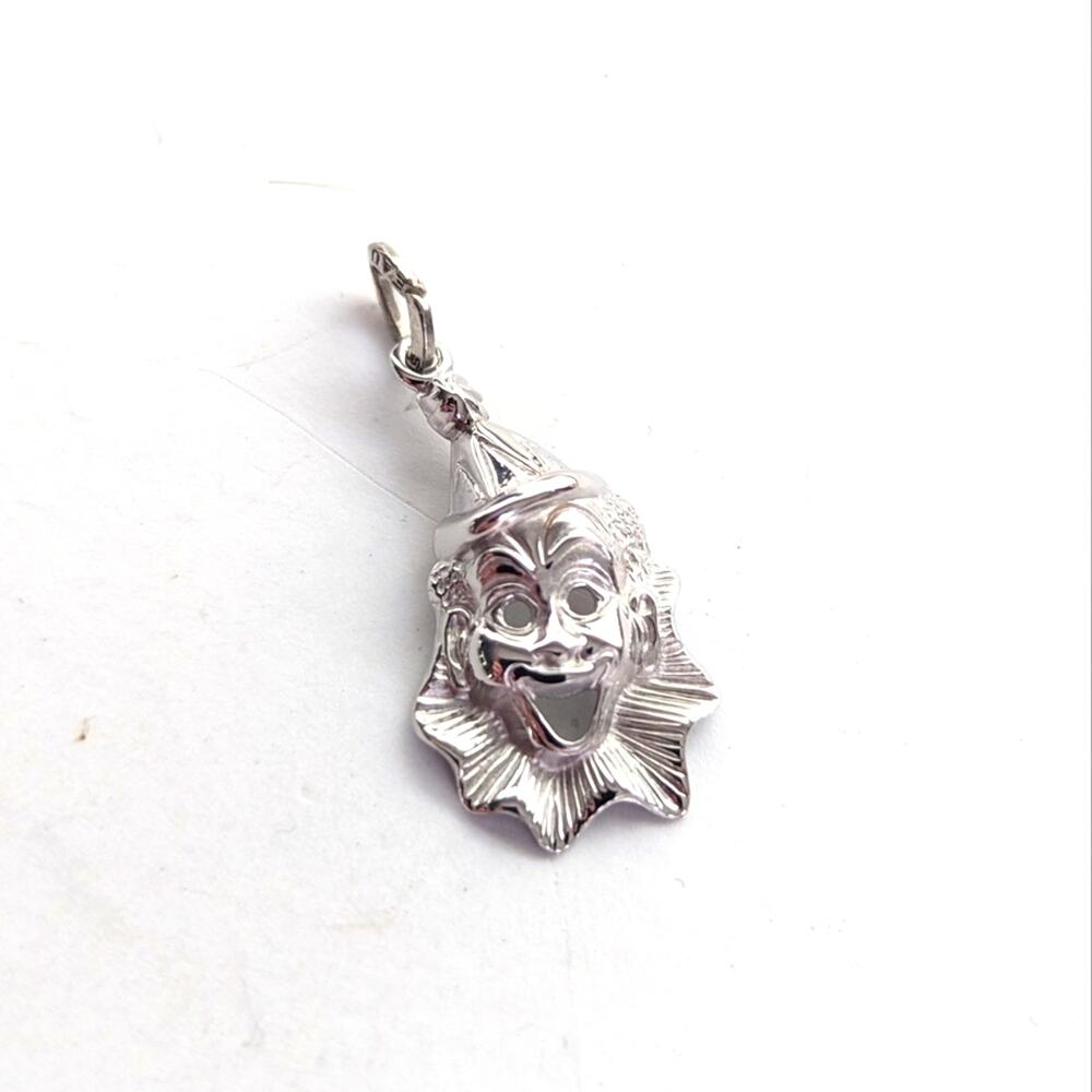 Vintage Estate 925 Sterling Silver Harlequin Clown Jester Charm Pendant